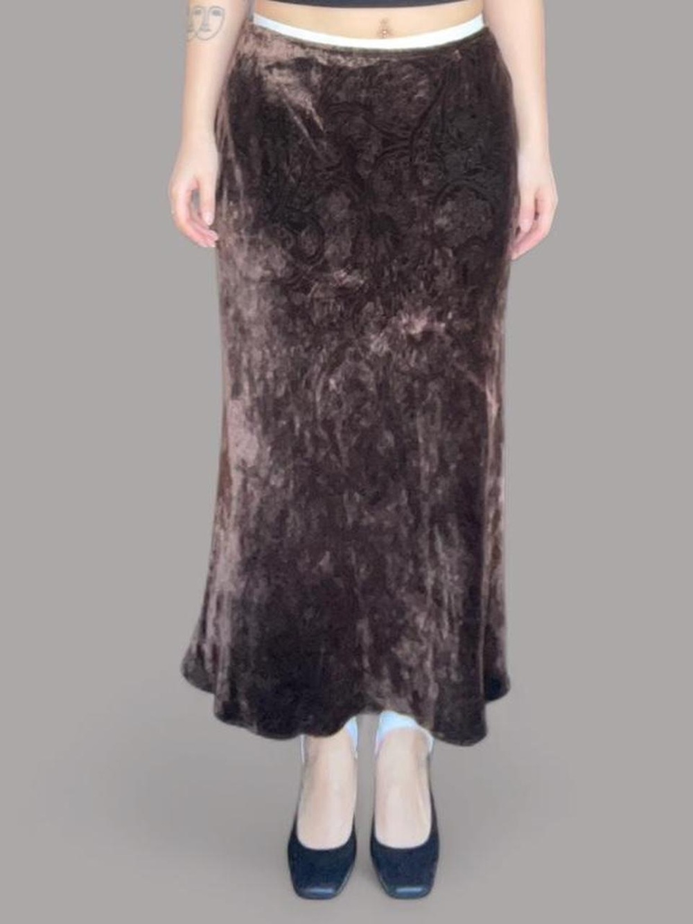 Vintage 90s Ralph Lauren Velvet Maxi Skirt